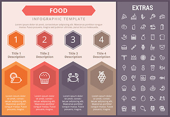 Image showing Food infographic template, elements and icons.