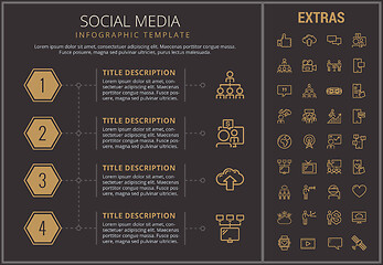 Image showing Social media infographic template, elements, icons