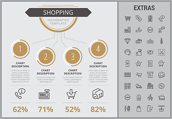 Image showing Shopping infographic template, elements and icons.