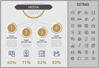 Image showing Media infographic template, elements and icons.