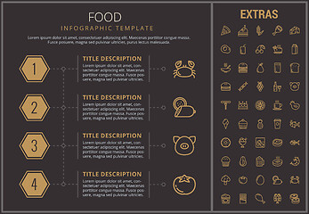 Image showing Food infographic template, elements and icons.