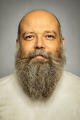 Image showing senior man with a gray long beard