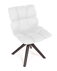 Image showing Modern chair made from suede and metal - White