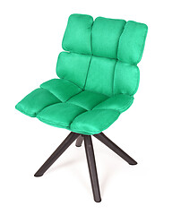 Image showing Modern chair made from suede and metal - Green