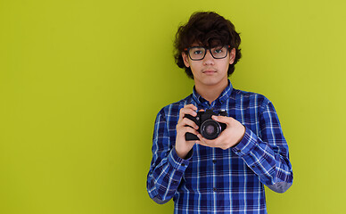 Image showing teen photographer with analog slr