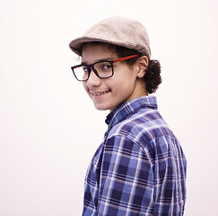 Image showing portrait  of smart looking arab teenager with glasses