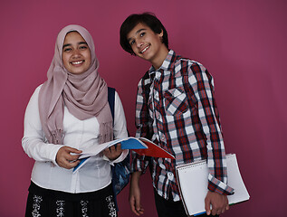 Image showing Arab teens group