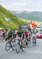 Image showing Cyclists on Col de Peyresourde - Tour de France 2014