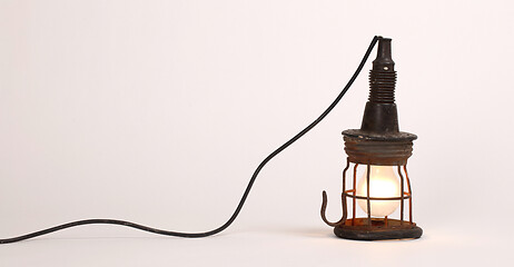 Image showing Old vintage light from the 70s, hanging on wall