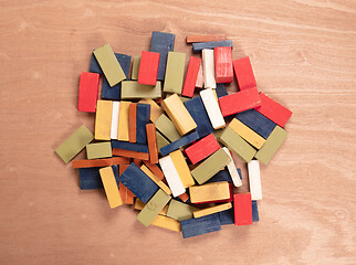 Image showing Vintage wooden blocks isolated