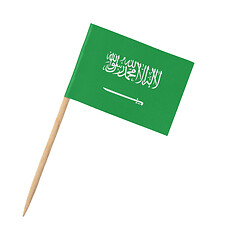 Image showing Small paper flag of Saudi Arabia on wooden stick