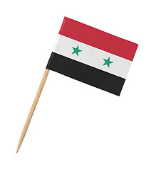 Image showing Small paper Syrian flag on wooden stick