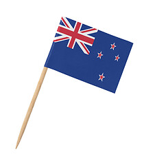 Image showing Small paper flag of New Zealand on wooden stick