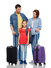 Image showing happy family with travel bags