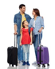 Image showing happy family with travel bags