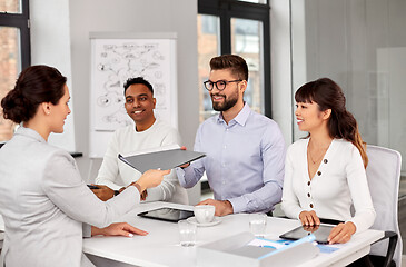 Image showing recruiters having job interview with employee