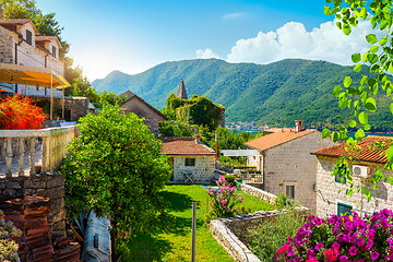 Image showing Perast at Bay of Kotor in spring