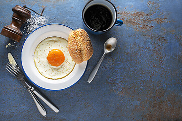 Image showing Fried egg breakfast