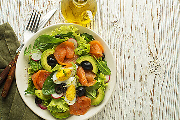 Image showing Smoked salmon salad