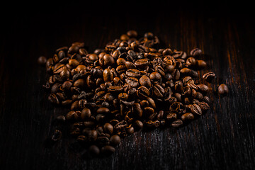 Image showing Coffee beans on dark background