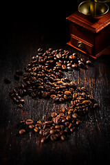 Image showing Coffee beans on dark background