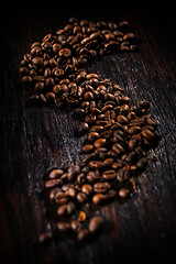 Image showing Coffee beans on dark background