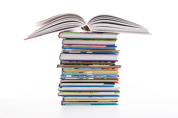 Image showing Stack of children's books isolated on white