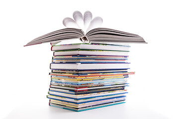 Image showing Stack of children's books isolated on white