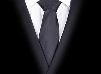 Image showing Man in a black suit, close-up