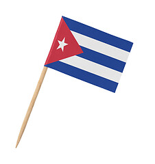 Image showing Small paper Cuban flag on wooden stick