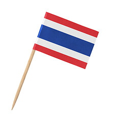 Image showing Small paper Thai flag on wooden stick