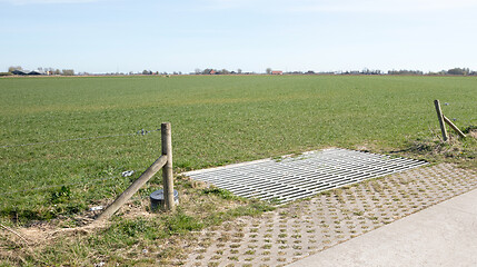 Image showing Cattle grid in ground