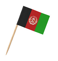 Image showing Small paper Afghan flag on wooden stick