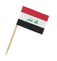 Image showing Small paper Iraqi flag on wooden stick