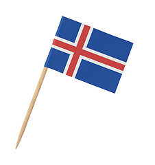 Image showing Small paper flag of Iceland on wooden stick