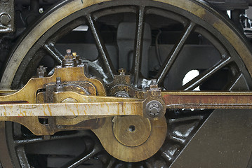Image showing Wheel of steam engine