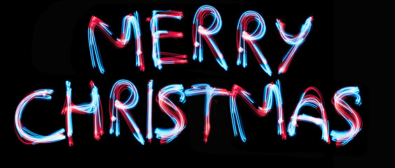 Image showing Christmas neon light sign in the night