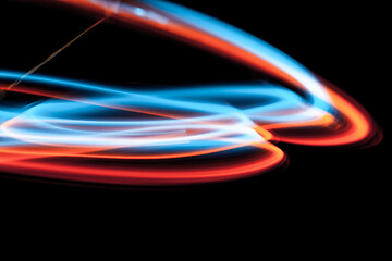 Image showing multicolor led light painting round trails abstract background