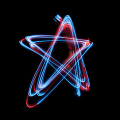 Image showing The neon star of light