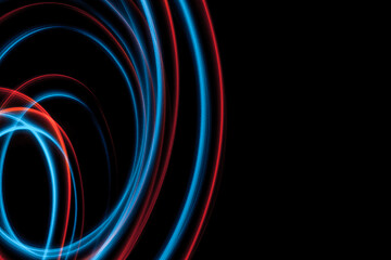 Image showing multicolor led light painting round trails abstract background