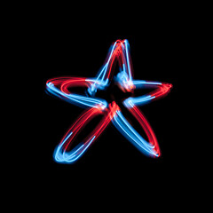 Image showing The neon star of light