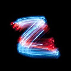 Image showing Letter Z the alphabet made from neon signs