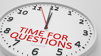 Image showing time for questions modern bright clock style 