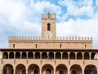 Image showing clock tower town hall of Urbisaglia Marche Italy