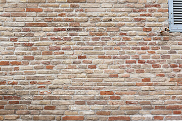 Image showing typical red brick wall background texture