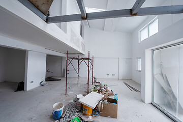 Image showing interior of construction site with scaffolding