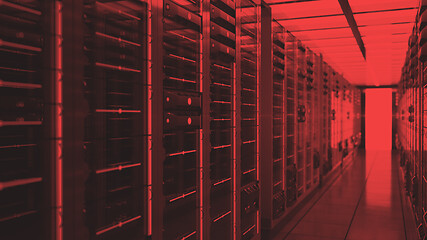 Image showing data center red lights alert