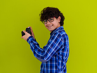 Image showing teen photographer with analog slr