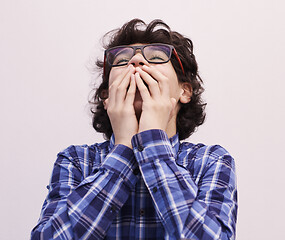 Image showing portrait  of smart looking arab teenager with glasses