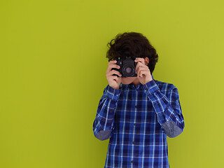 Image showing teen photographer with analog slr